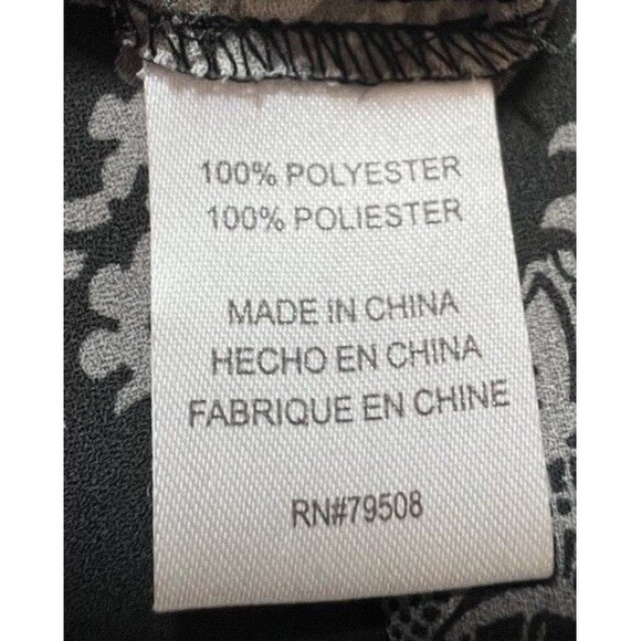 Violet + Claire Black & Gray Patterned Blouse Lightweight & Beautiful Size Large - Picture 5 of 8